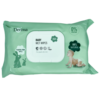 Derma Eco Baby, chusteczki nawilżane, 64 sztuki - zdjęcie produktu