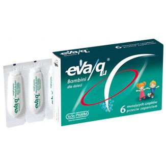 Eva/ Qu Bambini dla dzieci, czopki musujące przeciw zaparciom, 6 sztuk USZKODZONE OPAKOWANIE - zdjęcie produktu