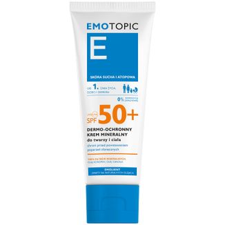 Emotopic, dermo-ochronny krem mineralny do twarzy i ciała, od 1 dnia życia, skóra sucha i atopowa SPF 50+, 75 ml USZKODZONE OPAKOWANIE - zdjęcie produktu