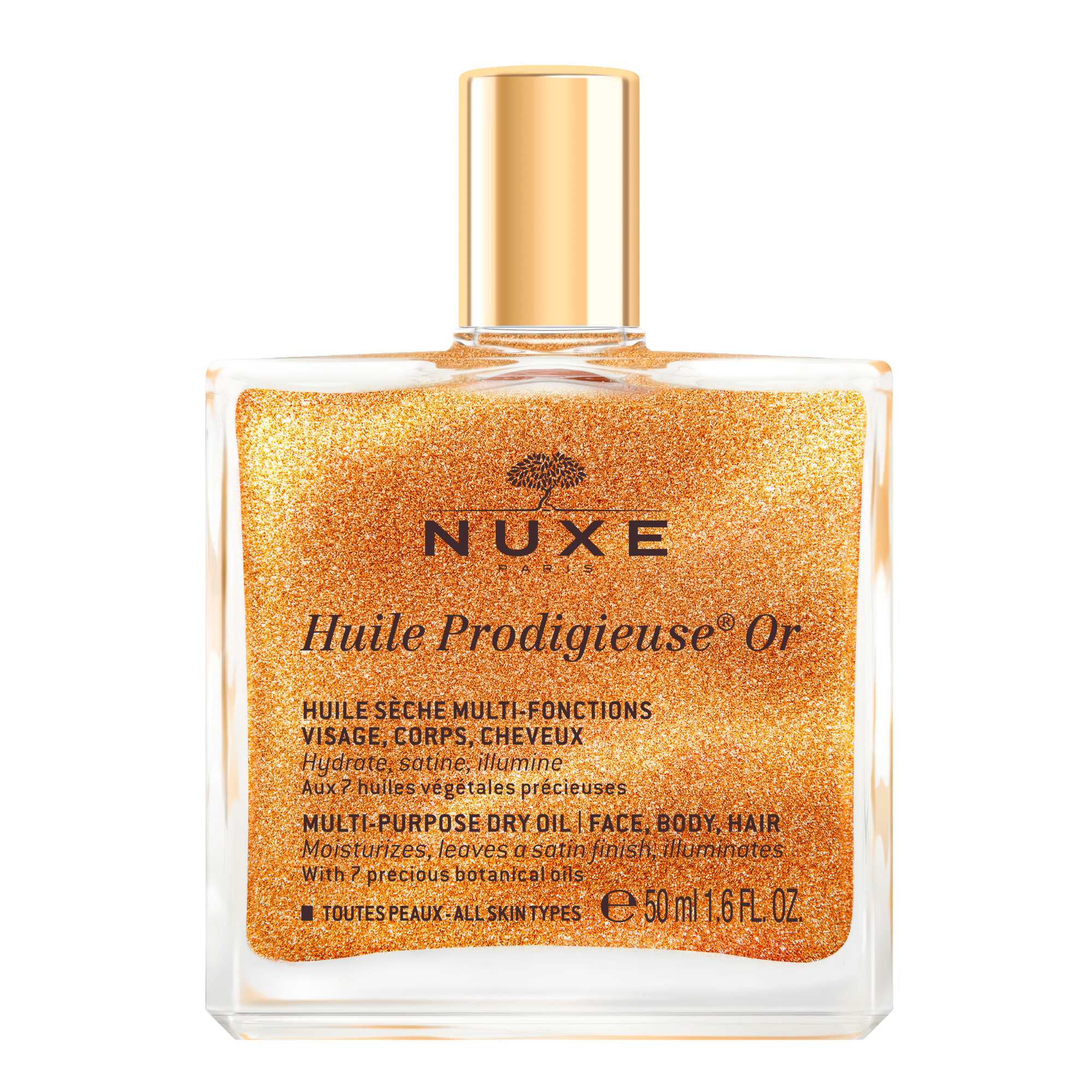 Nieznana Nuxe Huile Prodigieuse Or, suchy olejek ze złotymi drobinkami do ciała, twarzy i włosów, 50 ml
