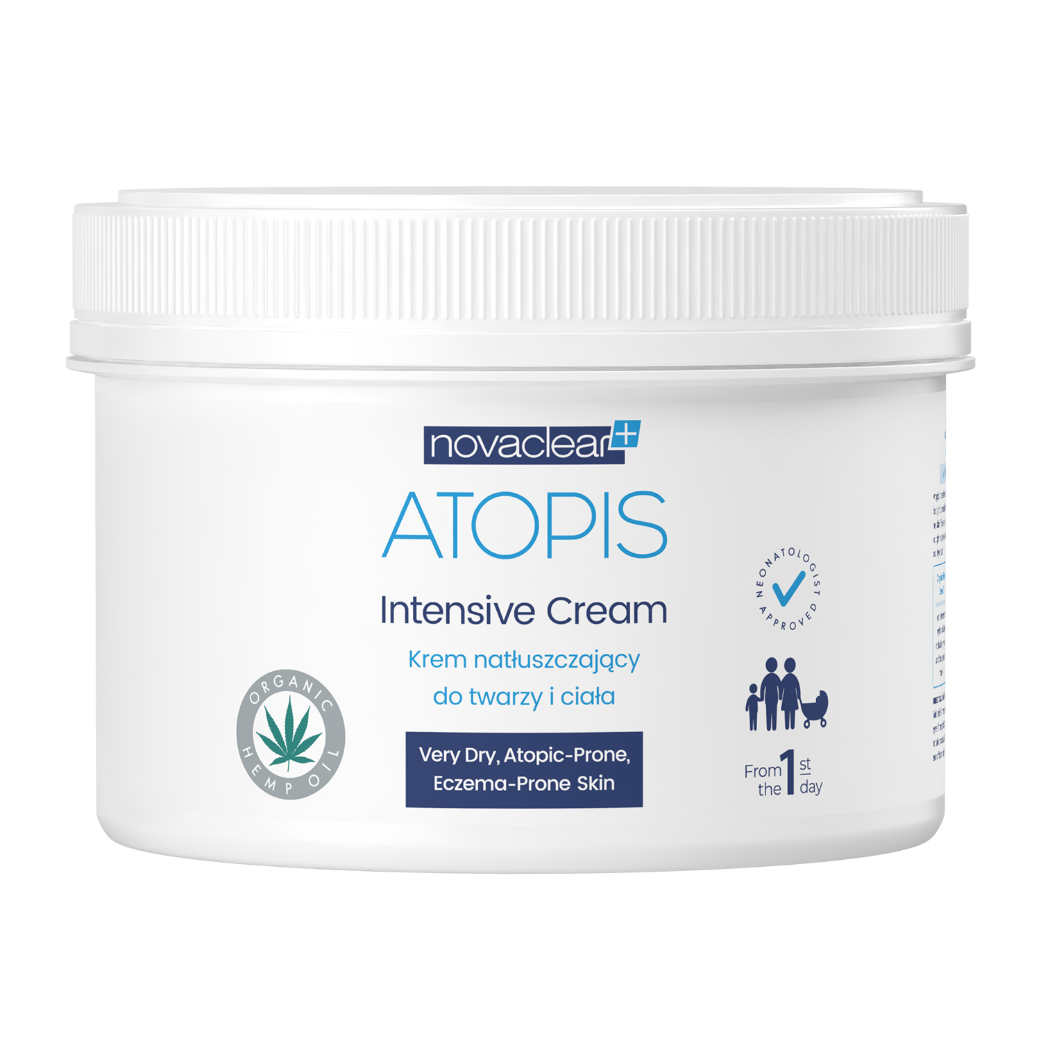 Novaclear Novaclear Atopis, Creme rückfettend für Gesicht und Körper ab dem 1. Lebenstag, Haut sehr trocken, atopisch, empfindlich, 500 ml — Inhaltsstoffe und Bewertung