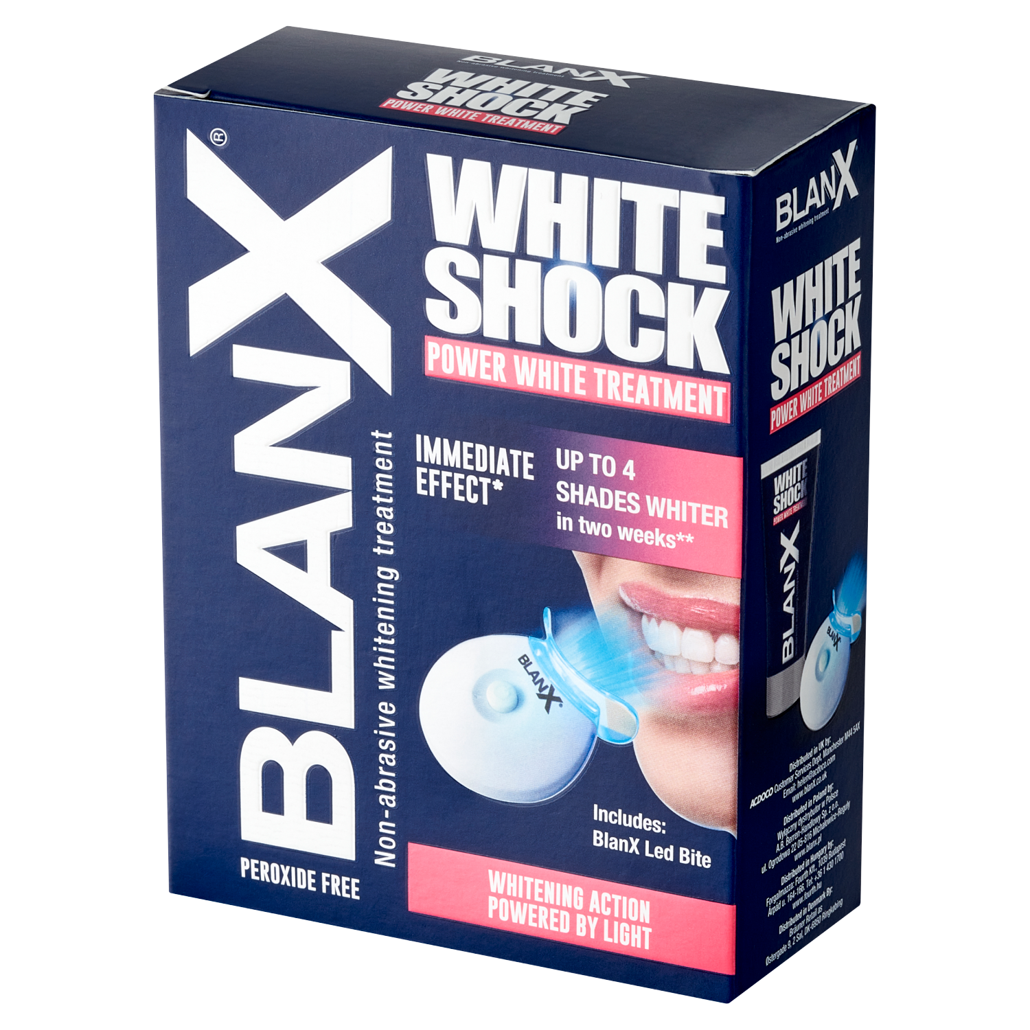 Blanx BlanX White Shock, system wybielający do zębów, pasta, 50 ml + nakładka Led Bite