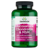 Swanson Glucosamine, Chondroitin & MSM Higher Strength, glukozamina, chondroityna i MSM, 120 tabletek - miniaturka zdjęcia produktu