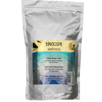 Bingospa, sól z Morza Martwego z ekstraktem z aloesu, lnu i rumianku, 1 kg - zdjęcie produktu