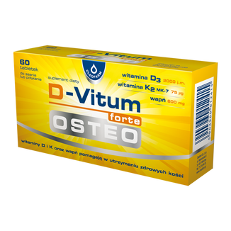 D-Vitum Forte Osteo, 60 tabletek do ssania lub połykania USZKODZONE OPAKOWANIE - zdjęcie produktu