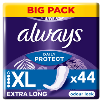 Always Dailies Extra Protect, wkładki higieniczne, Long Plus, 44 sztuki - zdjęcie produktu