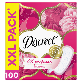 Wkładki higieniczne Discreet, Normal, no perfume, 100 sztuk - zdjęcie produktu