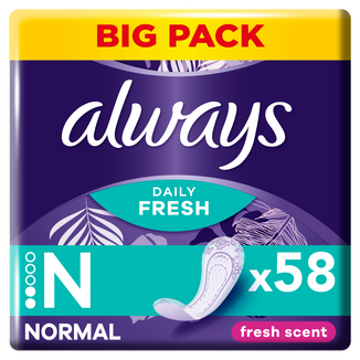 Always Dailies Fresh Protect, wkładki higieniczne, Normal, 58 sztuk - zdjęcie produktu