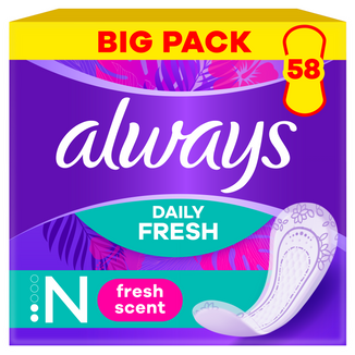 Always Dailies Fresh Protect, wkładki higieniczne, Normal, 58 sztuk - zdjęcie produktu