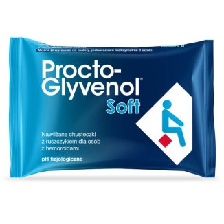Procto-Glyvenol Soft, nawilżane chusteczki z ruszczykiem dla osób z hemoroidami, 30 sztuk - zdjęcie produktu