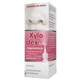 Xylodex 0,05% regeneracja 0,05 mg + 5 mg, aerozol do nosa, dla dzieci 2-6 lat, 10 ml KRÓTKA DATA - zdjęcie produktu