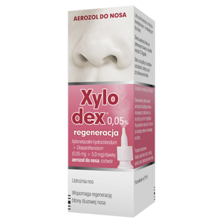 Xylodex 0,05% 0,05 mg + 5 mg, aerozol do nosa, dla dzieci od 2-6 lat, 10 ml - zdjęcie produktu