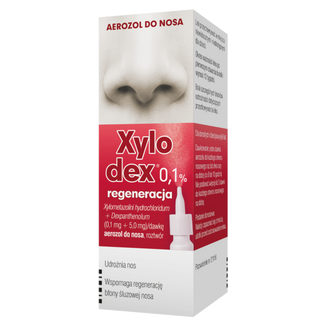 Xylodex 0,1% 0,1 mg + 5 mg, aerozol do nosa, dla dorosłych i dzieci powyżej 6 lat, 10 ml - zdjęcie produktu
