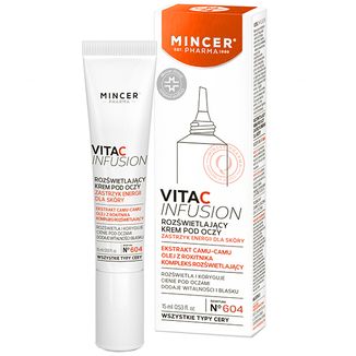 Mincer Pharma VitaCInfusion No 604, rozświetlający krem pod oczy, wszystkie typy cery, 15 ml - zdjęcie produktu