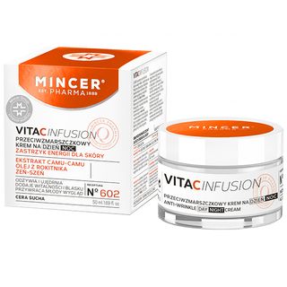 Mincer Pharma VitaCInfusion No 602, krem przeciwzmarszczkowy do twarzy, na dzień i na noc, cera sucha, 50 ml - zdjęcie produktu