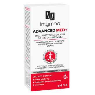 AA Intymna Advanced Med+ ph 3,5 , specjalistyczna emulsja do higieny intymnej, 300 ml - zdjęcie produktu