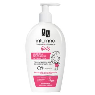 AA Intymna Baby Girl, kremowa emulsja do higieny intymnej od 1 roku, 300 ml USZKODZONE OPAKOWANIE - zdjęcie produktu