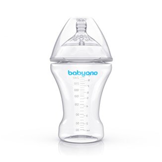 BabyOno Natural Nursing, butelka antykolkowa ze smoczkiem o wolnym przepływie, 1451,  260 ml - zdjęcie produktu