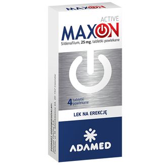 MaxON Active 25 mg, 4 tabletki powlekane KRÓTKA DATA - zdjęcie produktu