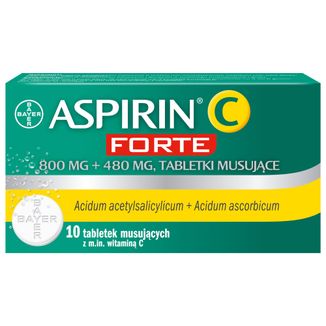 Aspirin C Forte 800 mg + 480 mg, 10 tabletek musujących - zdjęcie produktu