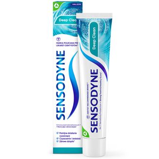 Sensodyne Deep Clean, pasta do zębów nadwrażliwych, 75 ml USZKODZONE OPAKOWANIE Sensodyne Deep Clean, pasta do zębów nadwrażliwych, 75 ml USZKODZONE OPAKOWANIE - zdjęcie produktu