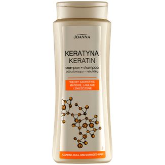Joanna Keratyna, odbudowujący szampon do włosów szorstkich, matowych, łamliwych i zniszczonych, 400 ml - zdjęcie produktu