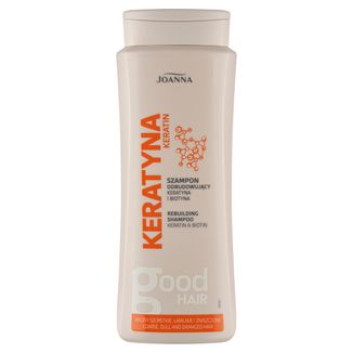 Joanna Keratyna, odbudowujący szampon do włosów szorstkich, matowych, łamliwych i zniszczonych, 400 ml - zdjęcie produktu