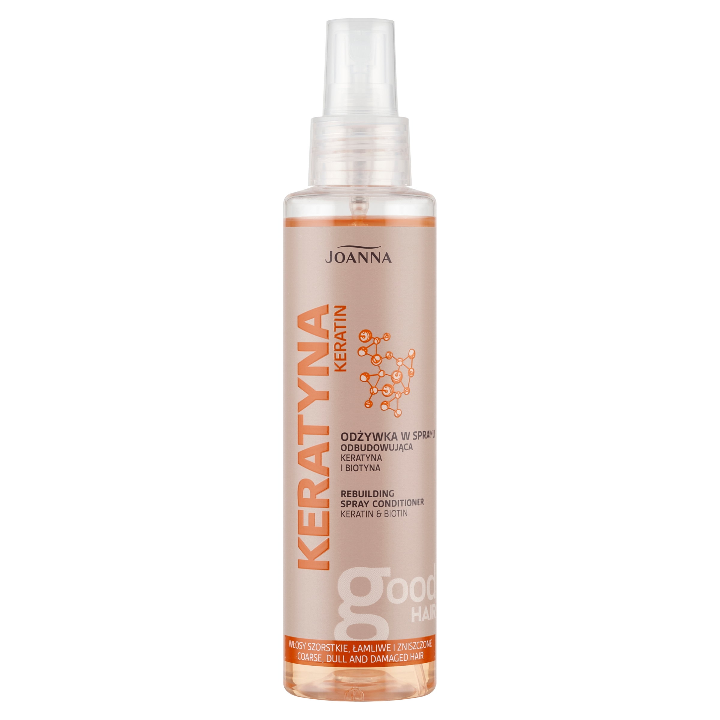 Nieznana Joanna Keratyna, odbudowująca odżywka w sprayu do włosów szorstkich, matowych, łamliwych i zniszczonych, 150 ml