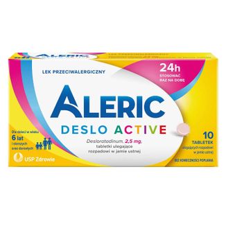 Aleric Deslo Active 2,5 mg, 10 tabletek ulegających rozpadowi w jamie ustnej USZKODZONE OPAKOWANIE - zdjęcie produktu