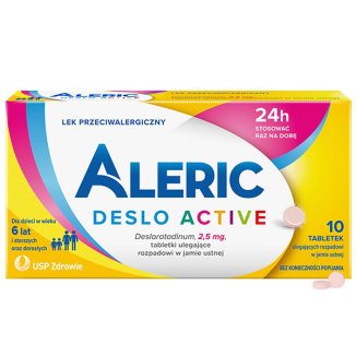 Aleric Deslo Active 2,5 mg, 10 tabletek ulegających rozpadowi w jamie ustnej - zdjęcie produktu