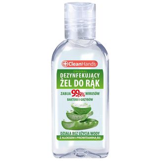 CleanHands, dezynfekujący żel do rąk z aloesem i prowitaminą B5, 50 ml - zdjęcie produktu