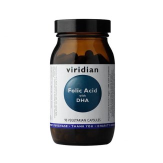 Viridian Folic Acid with DHA,  kwas foliowy z DHA, 90 kapsułek - zdjęcie produktu