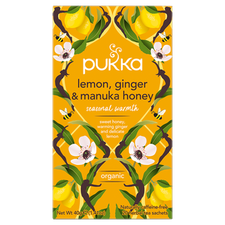 Pukka Lemon Ginger & Manuka Honey Organic, herbatka owocowo-ziołowa, imbir i cytryna, aromatyzowana, 2 g x 20 saszetek  - zdjęcie produktu