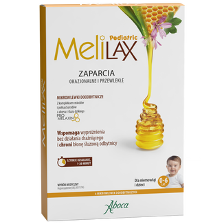 Melilax Pediatric, mikrowlewka doodbytnicza z promelaxin dla dzieci i niemowląt, 5 g x 6 mikrowlewek Melilax Pediatric, mikrowlewka doodbytnicza z promelaxin dla dzieci i niemowląt, 5 g x 6 mikrowlewek - zdjęcie produktu