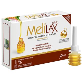 Melilax Adult, mikrowlewka doodbytnicza z promelaxin dla dorosłych i młodzieży, 10 g x 6 mikrowlewek - zdjęcie produktu