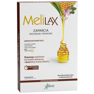 Melilax Adult, mikrowlewka doodbytnicza z promelaxin dla dorosłych i młodzieży, 10 g x 6 mikrowlewek - zdjęcie produktu