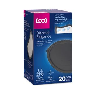 Lovi, wkładki laktacyjne Discreet Elegance, czarne, 20 sztuk - zdjęcie produktu