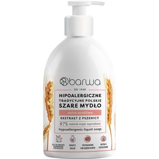 Barwa, Hipoalergiczne Tradycyjne Polskie, mydło szare, z ekstraktem z pszenicy, 500 ml - zdjęcie produktu