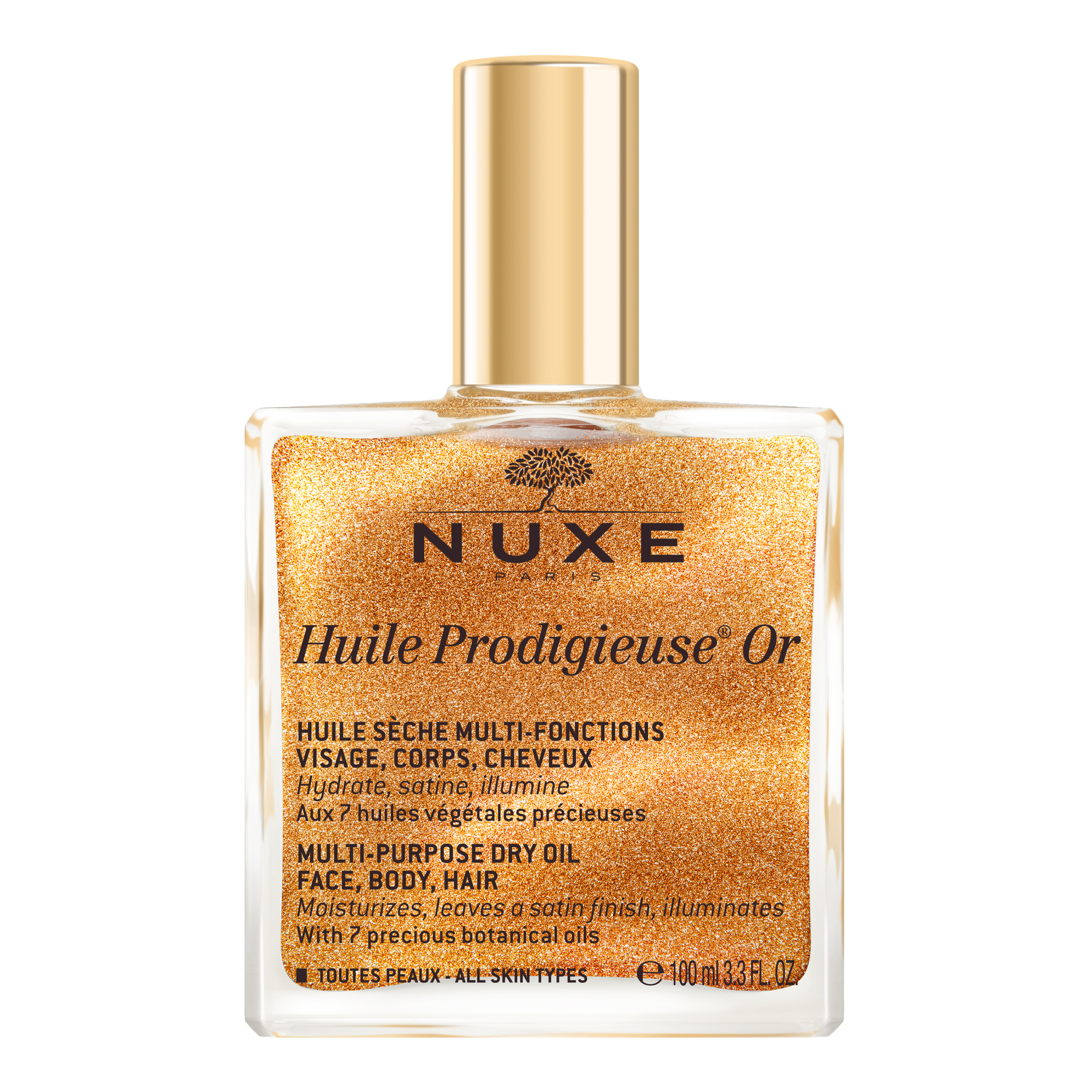 Nieznana Nuxe Huile Prodigieuse Or, suchy olejek ze złotymi drobinkami do ciała, twarzy i włosów, 100 ml