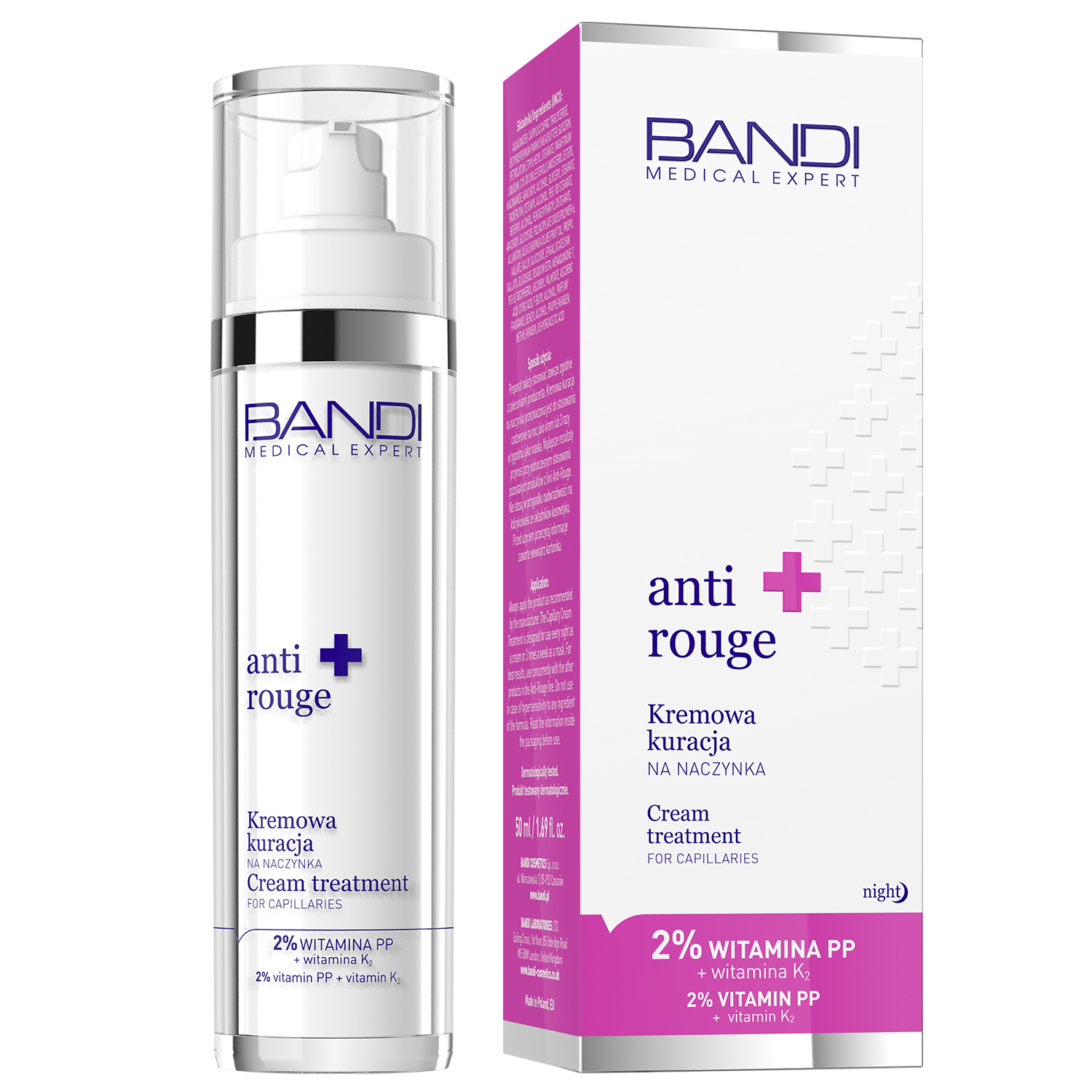 Nieznana Bandi Medical Anti Rouge, kuracja kremowa na naczynka, 50 ml
