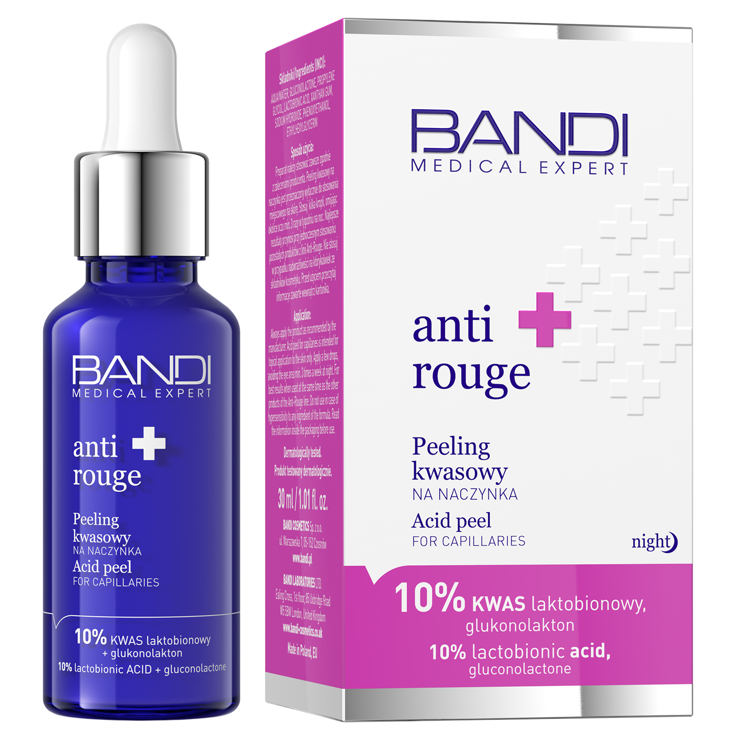 Nieznana Bandi Anti Rouge, peeling kwasowy na naczynka, 30 ml — Składniki i ocena