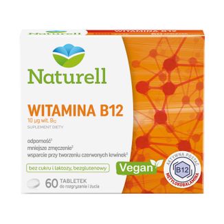 Naturell Witamina B12 10 µg, 60 tabletek do rozgryzania i żucia KRÓTKA DATA - zdjęcie produktu
