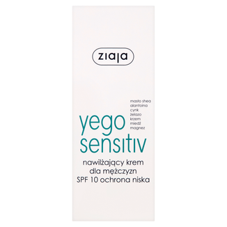 Ziaja Yego Sensitiv, krem nawilżający, SPF 10, 50 ml - zdjęcie produktu