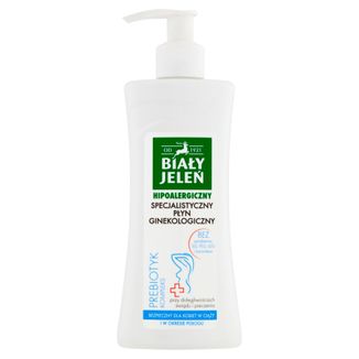 Biały Jeleń, specjalistyczny płyn ginekologiczny do higieny intymnej, Prebiotyk Kompleks, 265 ml - zdjęcie produktu