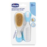 Chicco, szczotka do włosów z naturalnego włosia + grzebyk, turkusowy, od urodzenia - miniaturka zdjęcia produktu
