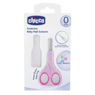 Chicco, nożyczki do paznokci, różowe, od urodzenia, 1 sztuka - zdjęcie produktu