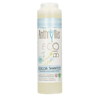 Anthyllis EcoBio, szampon i płyn pod prysznic 2w1 z wyciągiem z lnu i Proteinami ryżu, 250 ml - zdjęcie produktu