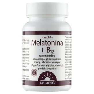 Dr. Jacob's Melatonina + B12 Kompleks, 60 tabletek - zdjęcie produktu