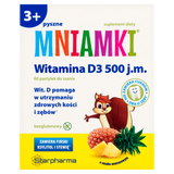 Mniamki Witamina D3 500 j.m., powyżej 3 roku, smak ananasowy, 60 pastylek do ssania USZKODZONE OPAKOWANIE - miniaturka zdjęcia produktu