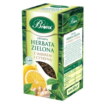 Bi Fix, Zielona z imbirem i cytryną, herbata liściasta, 100 g - zdjęcie produktu